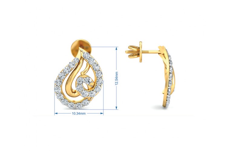 Genn Diamond Earrings In Gold